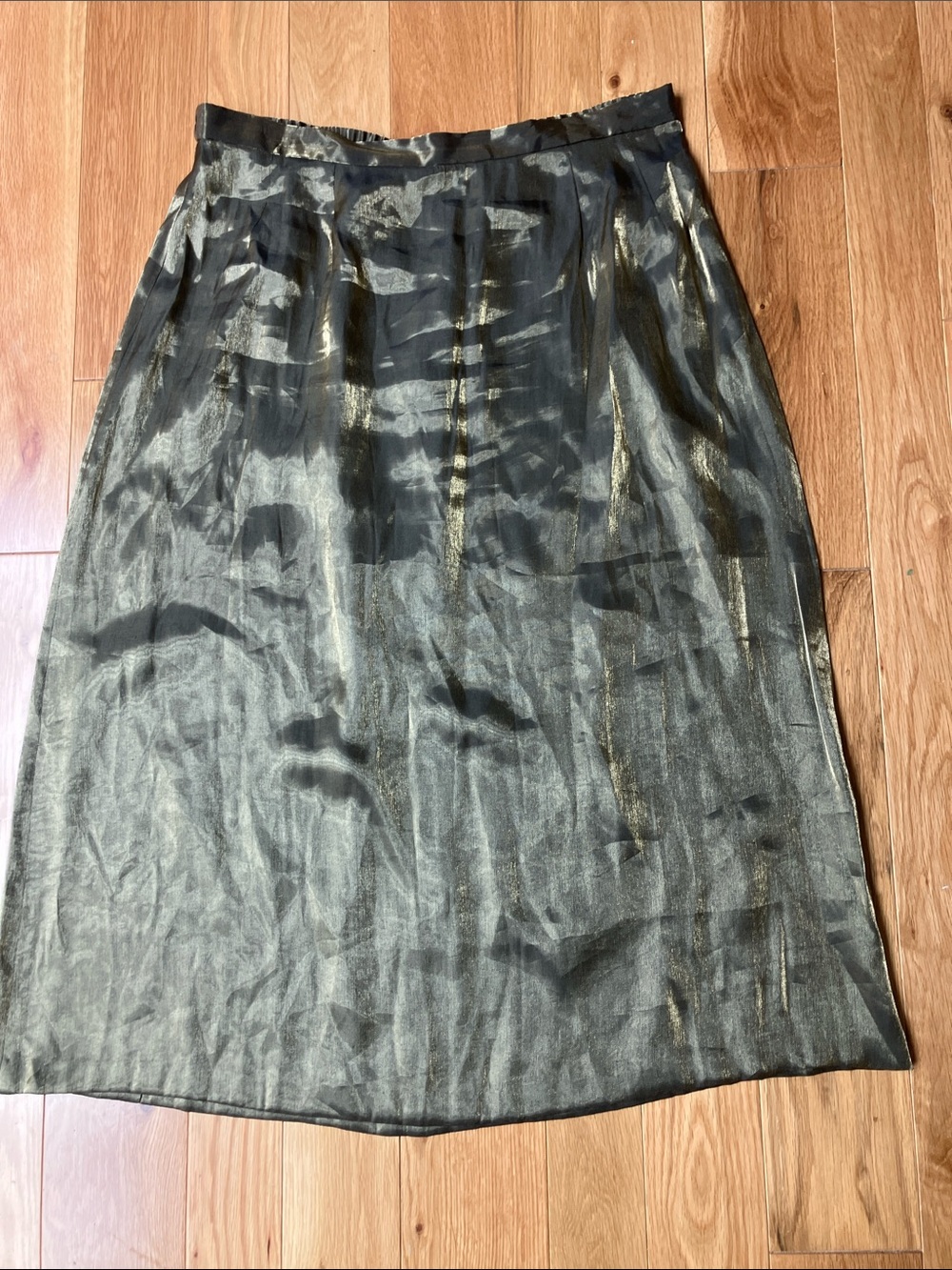 Vintage plus Maggy London Metallic Black & Gold Midi Skirt sz 20